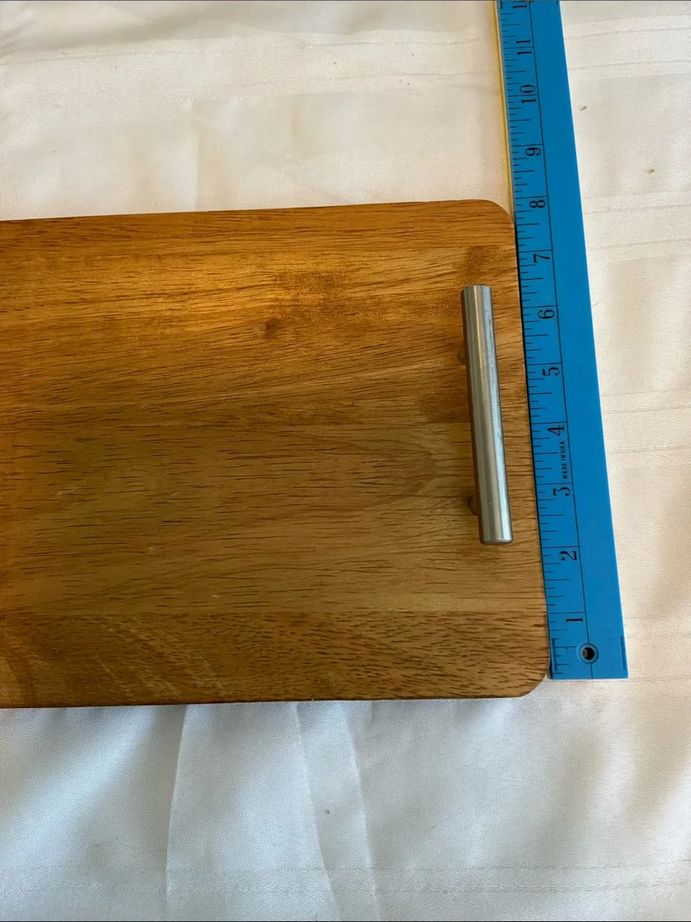 Wood Serving Tray with Stainless Steel Handles - Natural Wood or cutting board